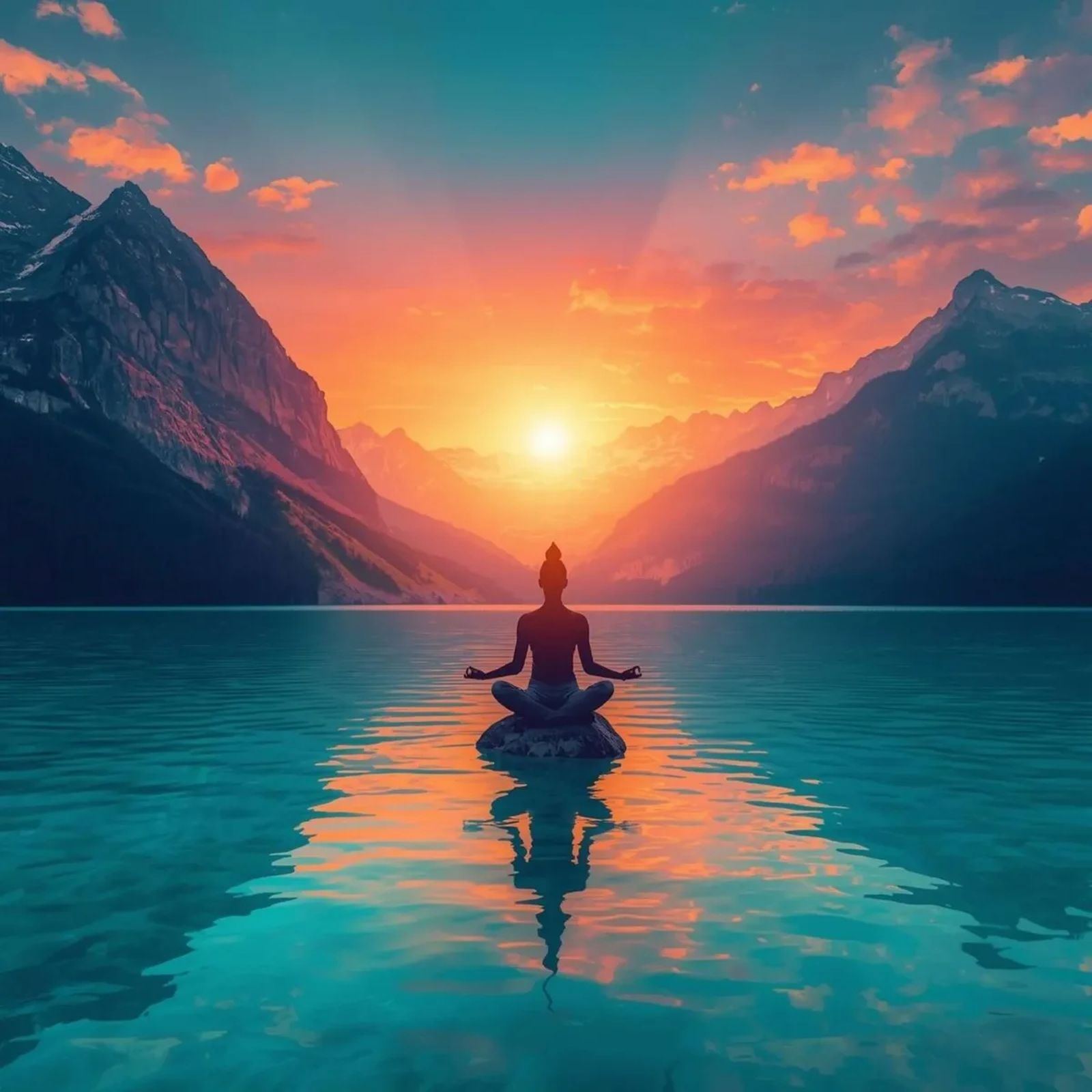 Person meditating at sunrise, reflecting on numerology insights